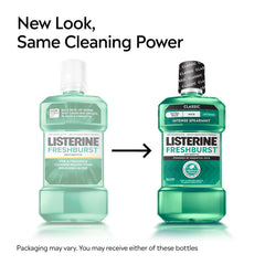 Listerine etiqueta detallada con beneficios y aprobación ADA