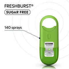 Primer plano de la boquilla de Listerine Pocketmist para pulverización dosificada