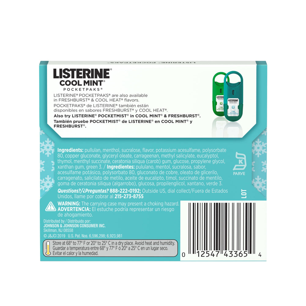 Etiqueta Listerine con información de ingredientes y uso claro