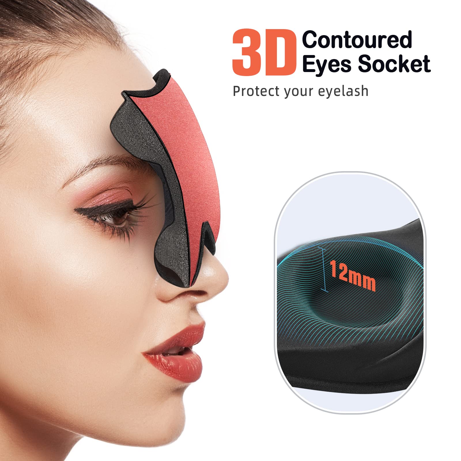 LitBear máscara para dormir de lado con bordes ultrafinos alivia la presión en las sienes