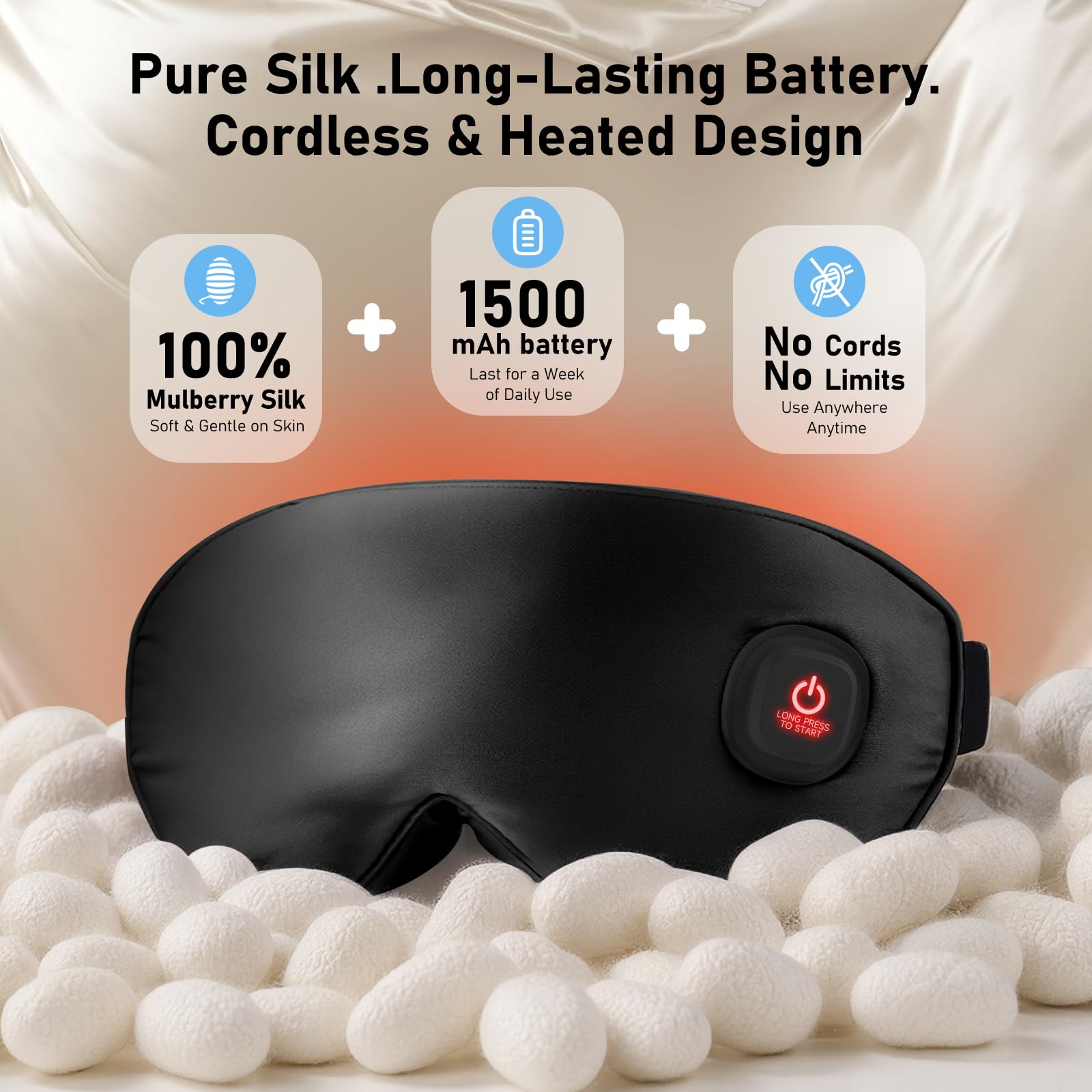 LitBear máscara de ojos sin cables para libertad durante viajes