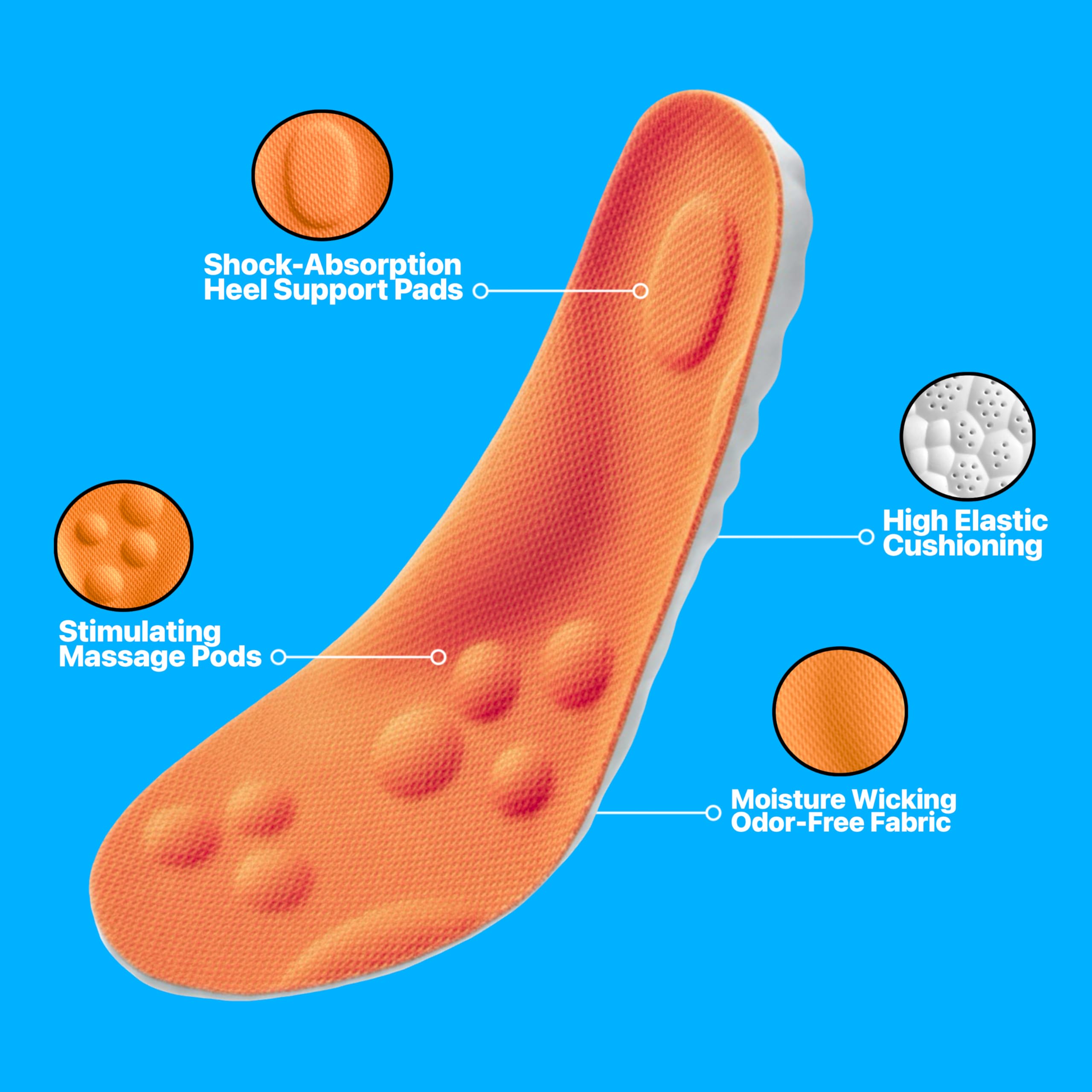 LiteShoe plantillas colocadas dentro de zapatillas demostrando ajuste y comodidad al usar