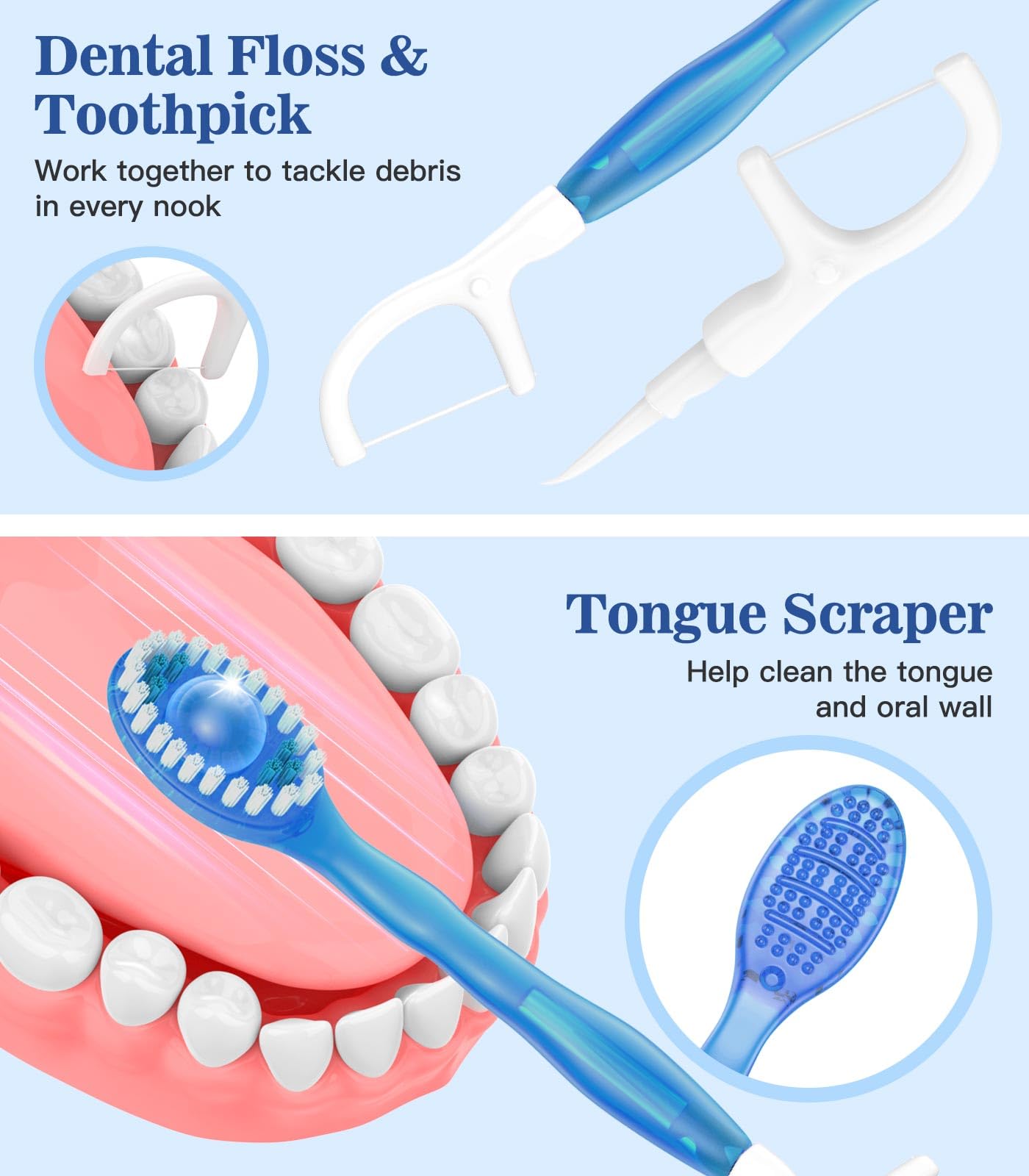 Litlcutie vista del hilo dental y palillo integrados para limpieza interdental