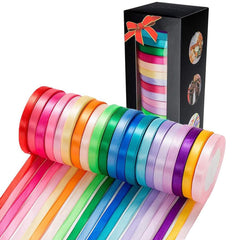 LIUYAXI paquete frontal con 20 rollos de cinta raso mostrando variedad de colores y ahorro