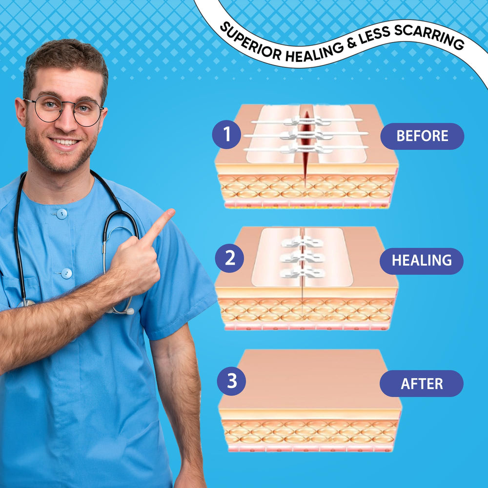 Livaclean Health comparación de tamaños de tiras para cortes pequeños y medianos