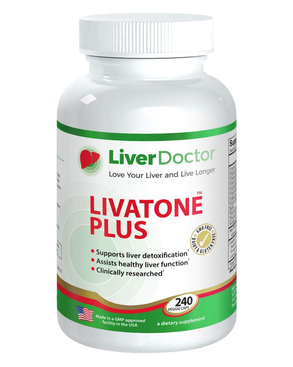 Livatone Plus frente del empaque mostrando 240 cápsulas y beneficio de suministro prolongado
