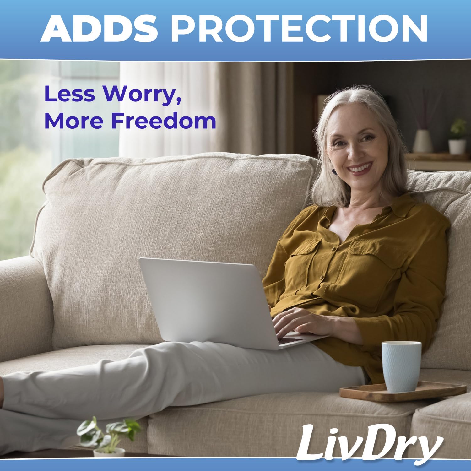 LivDry almohadilla extendida que demuestra alta capacidad absorbente