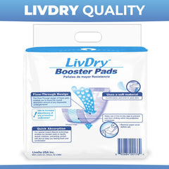 LivDry etiqueta con materiales sin látex y beneficios claros