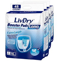 LivDry frente del empaque mostrando conteo y longitud, beneficio practicidad