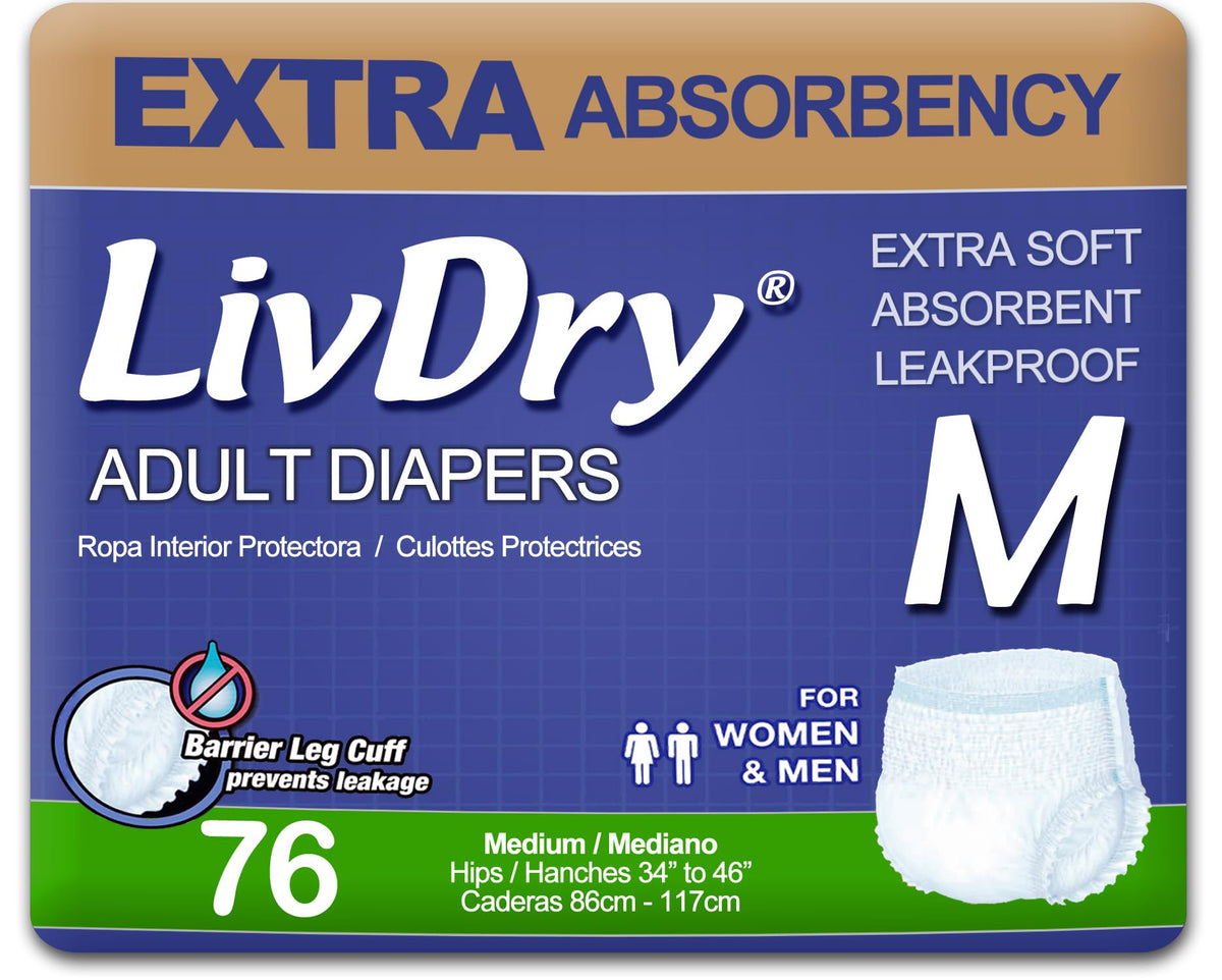 LivDry empaque frontal mediana mostrando paquete discreto y cantidad