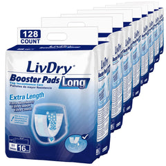 LivDry empaque frontal mostrando 128 unidades y beneficio de larga duración