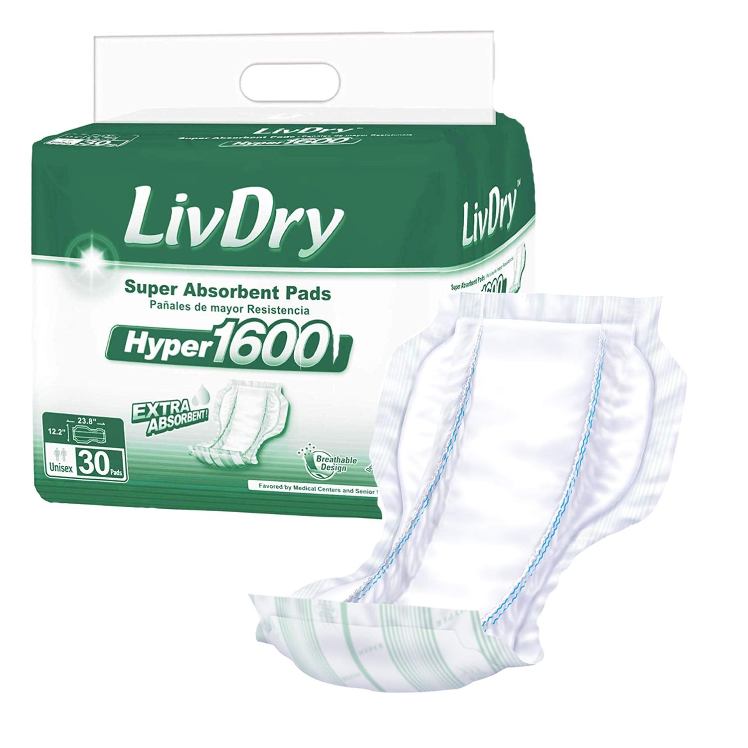 LivDry frontal del paquete Hyper 1600 mostrando cantidades y beneficios