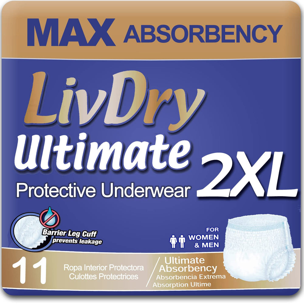 LivDry paquete frontal mostrando 11 unidades con protección máxima