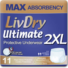 LivDry paquete frontal mostrando 11 unidades con protección máxima