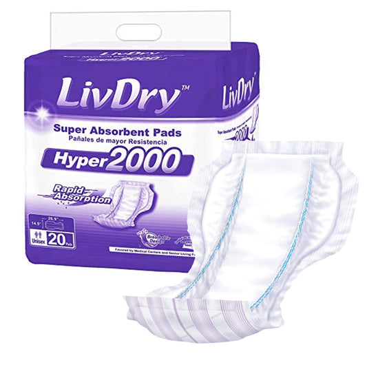 LivDry inserto Hyper 2000 vista frontal, protección de alta capacidad