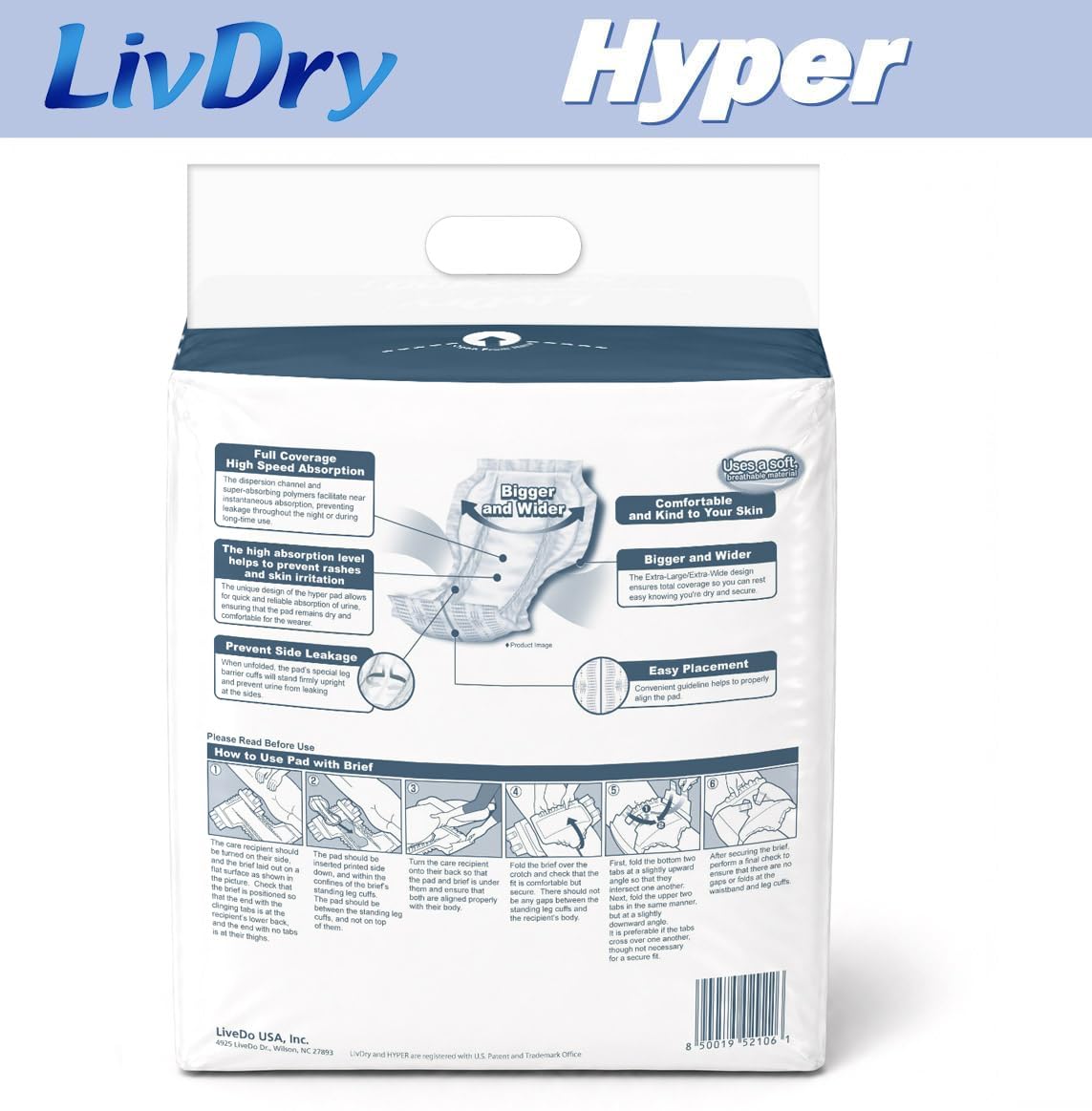 LivDry núcleo gelificante en primer plano que maximiza la retención