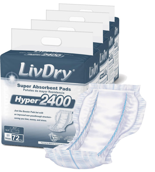 LivDry empaque frontal mostrando 72 unidades y protección confiable