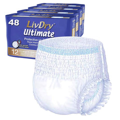 LivDry paquete frontal XL mostrando cantidad y tamaño, comodidad y discreción
