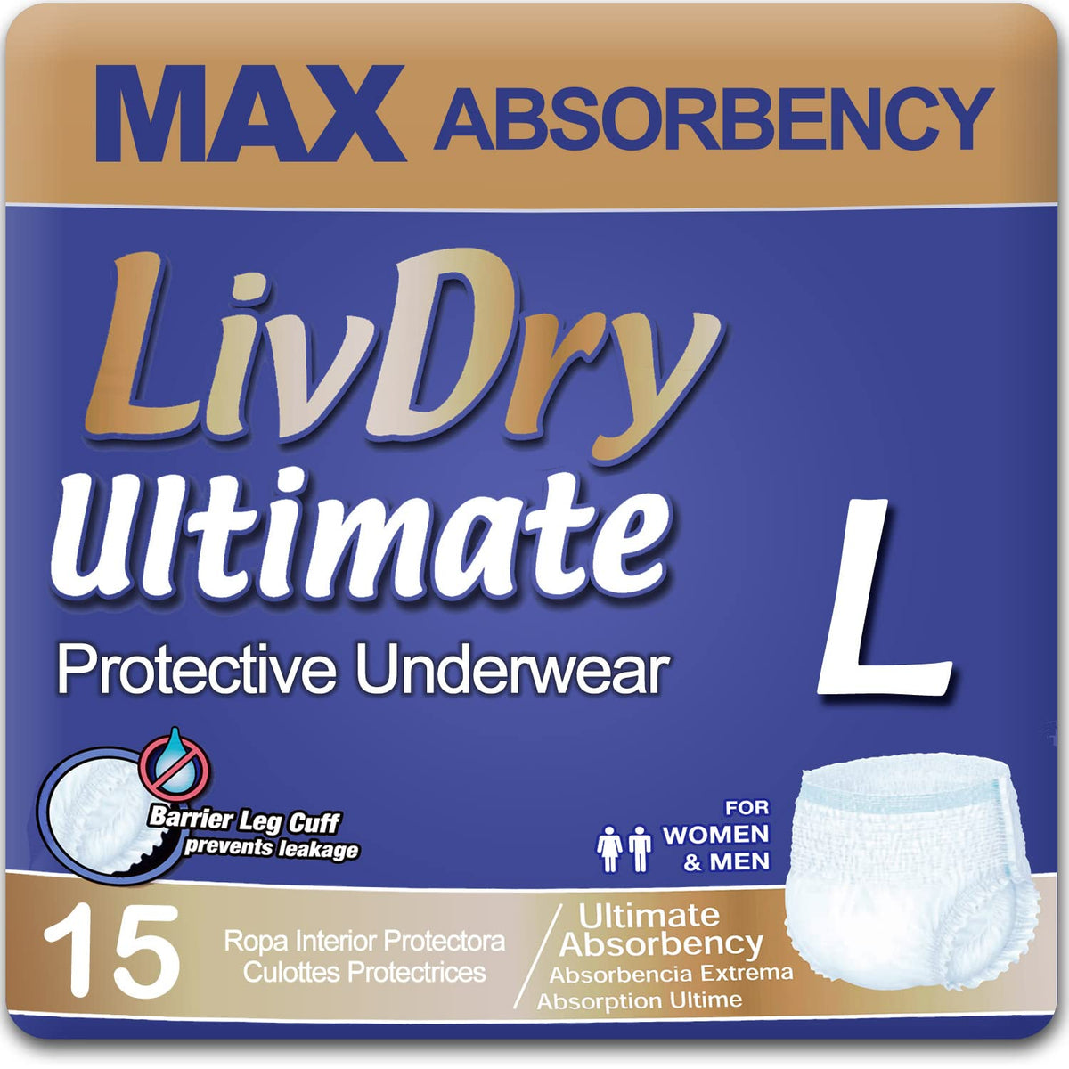 LivDry embalaje frontal mostrando el pack y protección visible