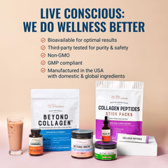 Live Conscious sello libre de lactosa gluten soja, opción apta para dietas veganas