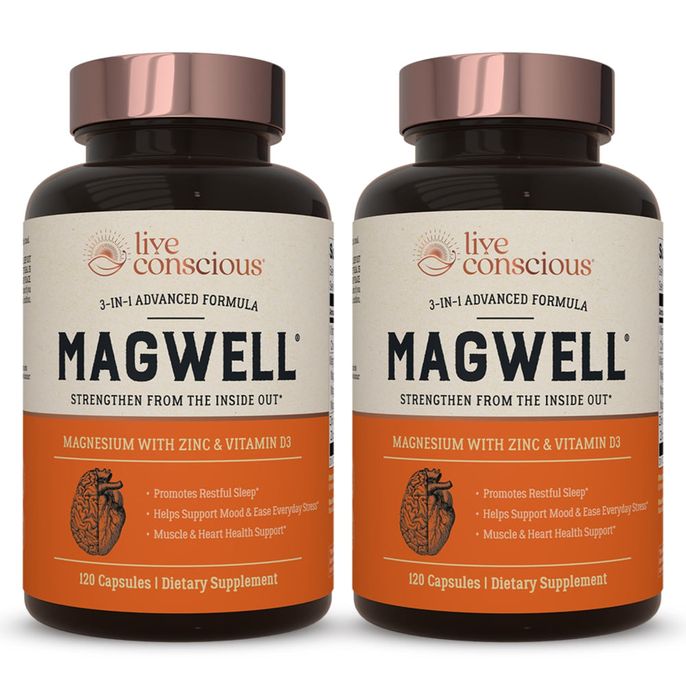 Live Conscious envase frontal mostrando producto y beneficios visuales