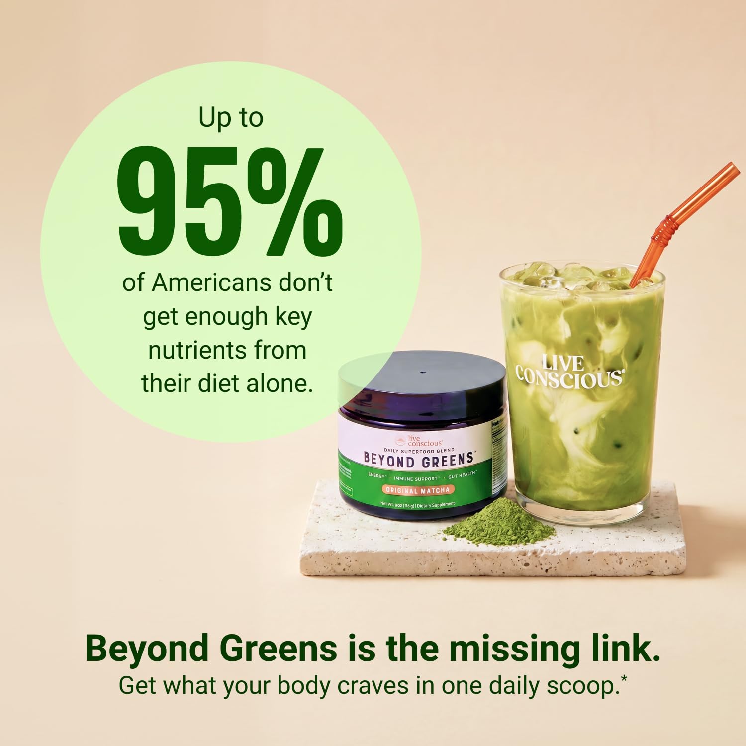 Live Conscious primer plano de chlorella y hongos para diversidad nutricional