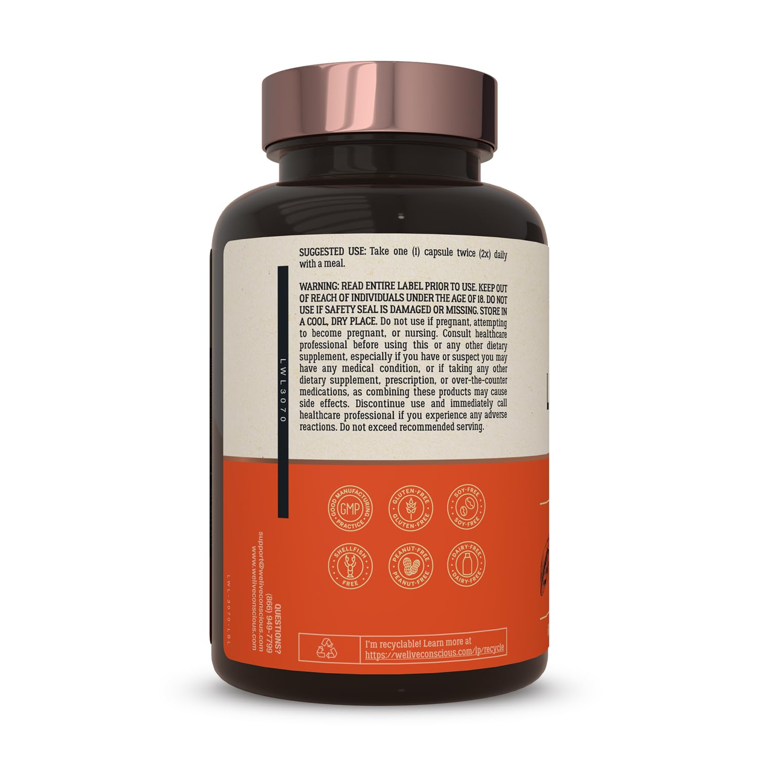 Live Conscious LiverWell en mesa de cocina, integración en vida saludable