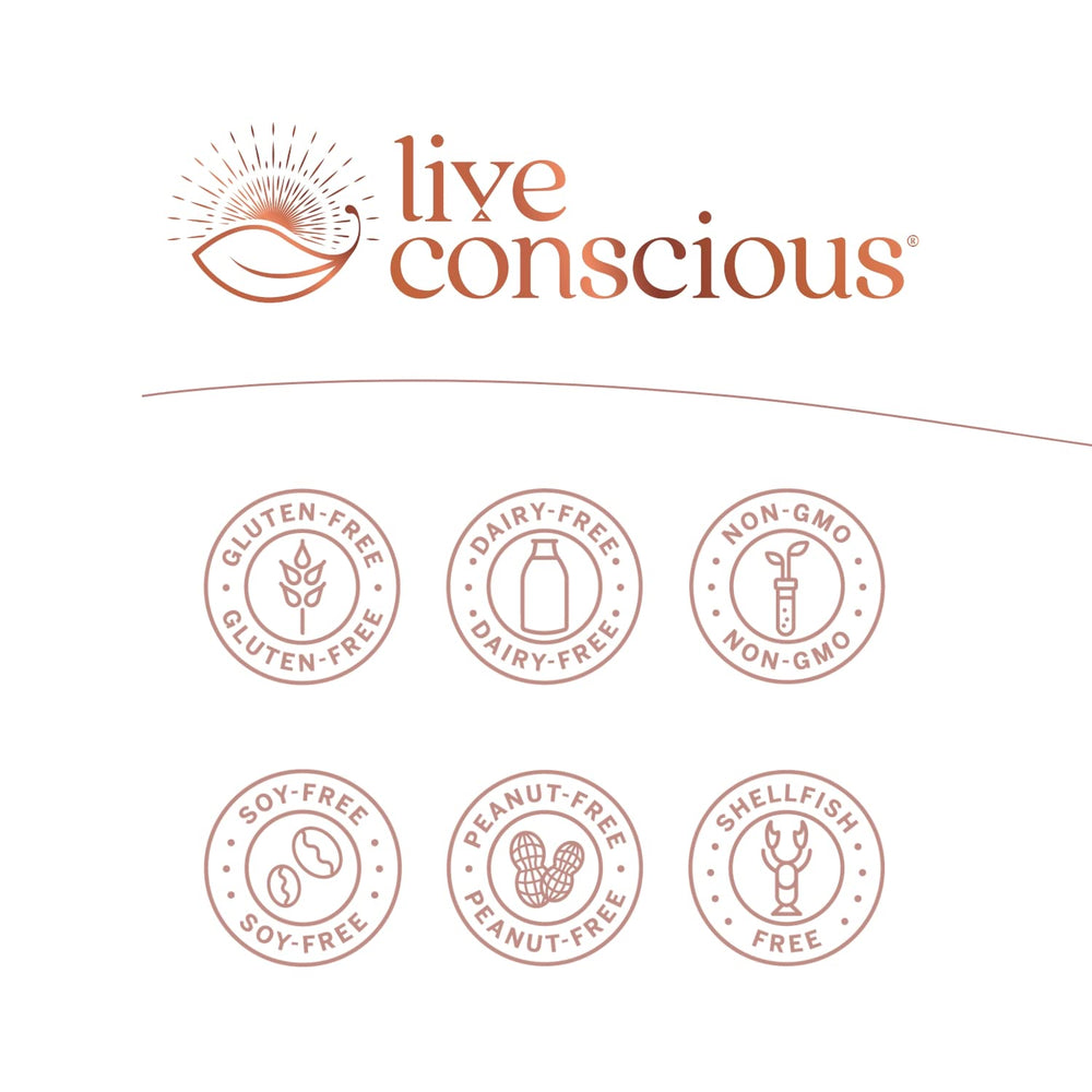Live Conscious persona usando gotas sublinguales para absorción rápida