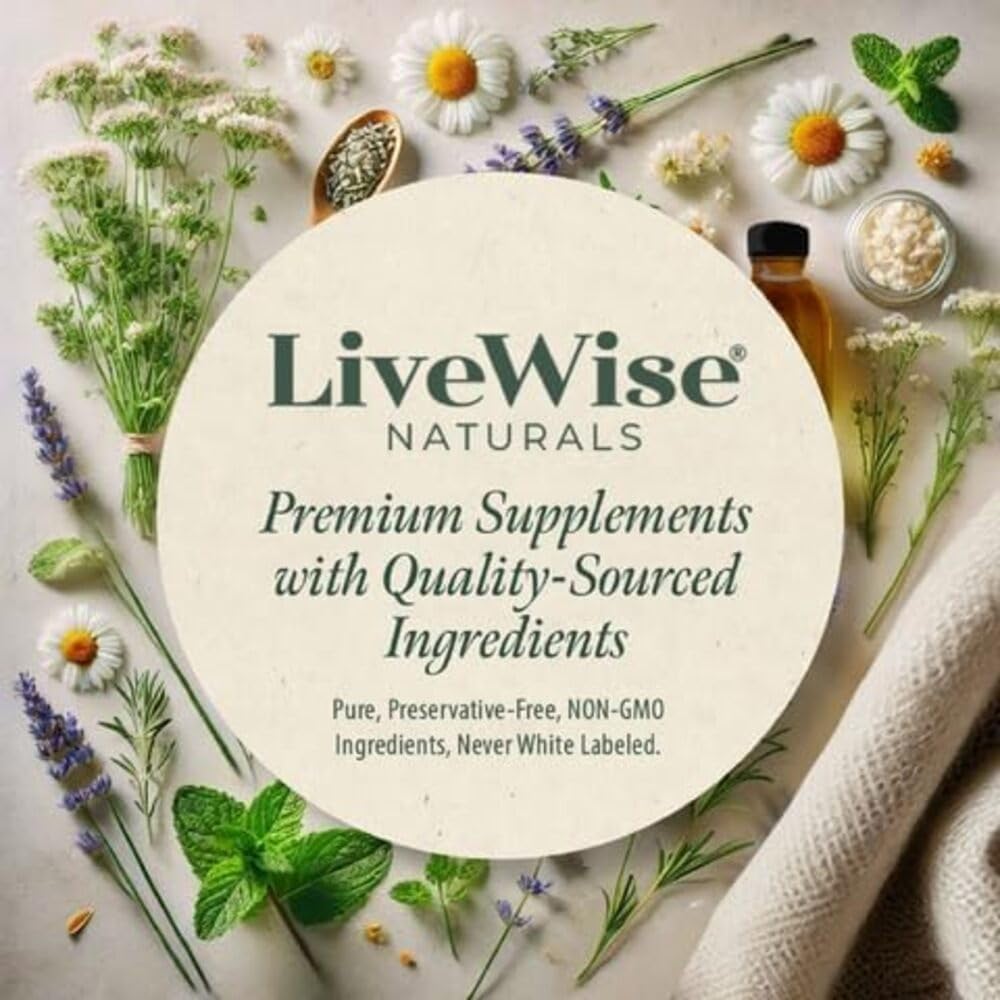 Live Wise Naturals caja abierta con instrucciones claras para dosificación