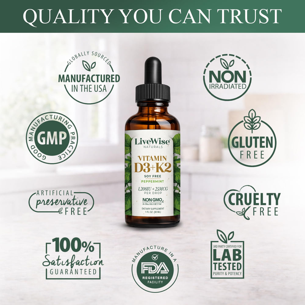 Live Wise Naturals en encimera de cocina con ambiente saludable, integración diaria fácil