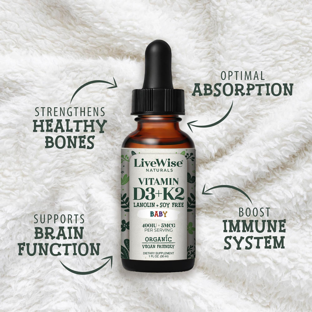 Live Wise Naturals etiqueta con lista de ingredientes y pureza visible
