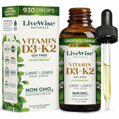 Live Wise Naturals frasco frente mostrando diseño y capacidad, conveniencia visual