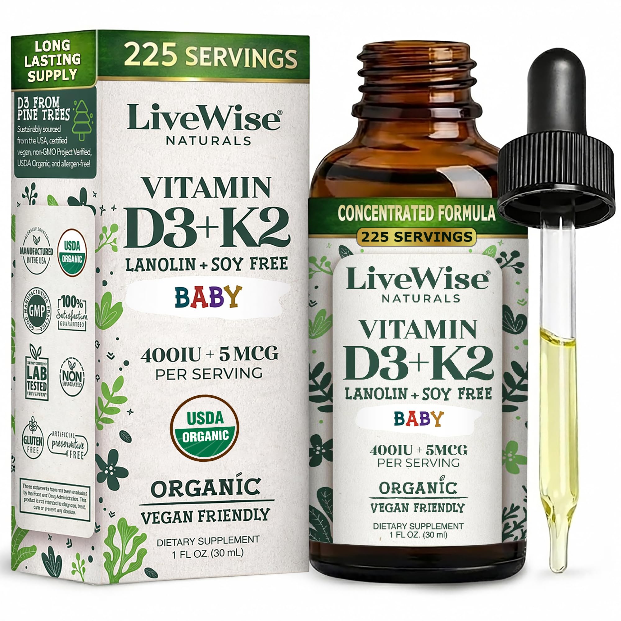 Live Wise Naturals envase frontal mostrando etiqueta clara y beneficios