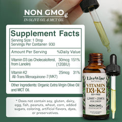 Live Wise Naturals uso sublingual de gotas para dosificación precisa