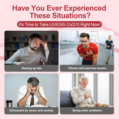 LIVEGIS CoQ10 label close-up showing 200 mg potency and coconut MCT oil.