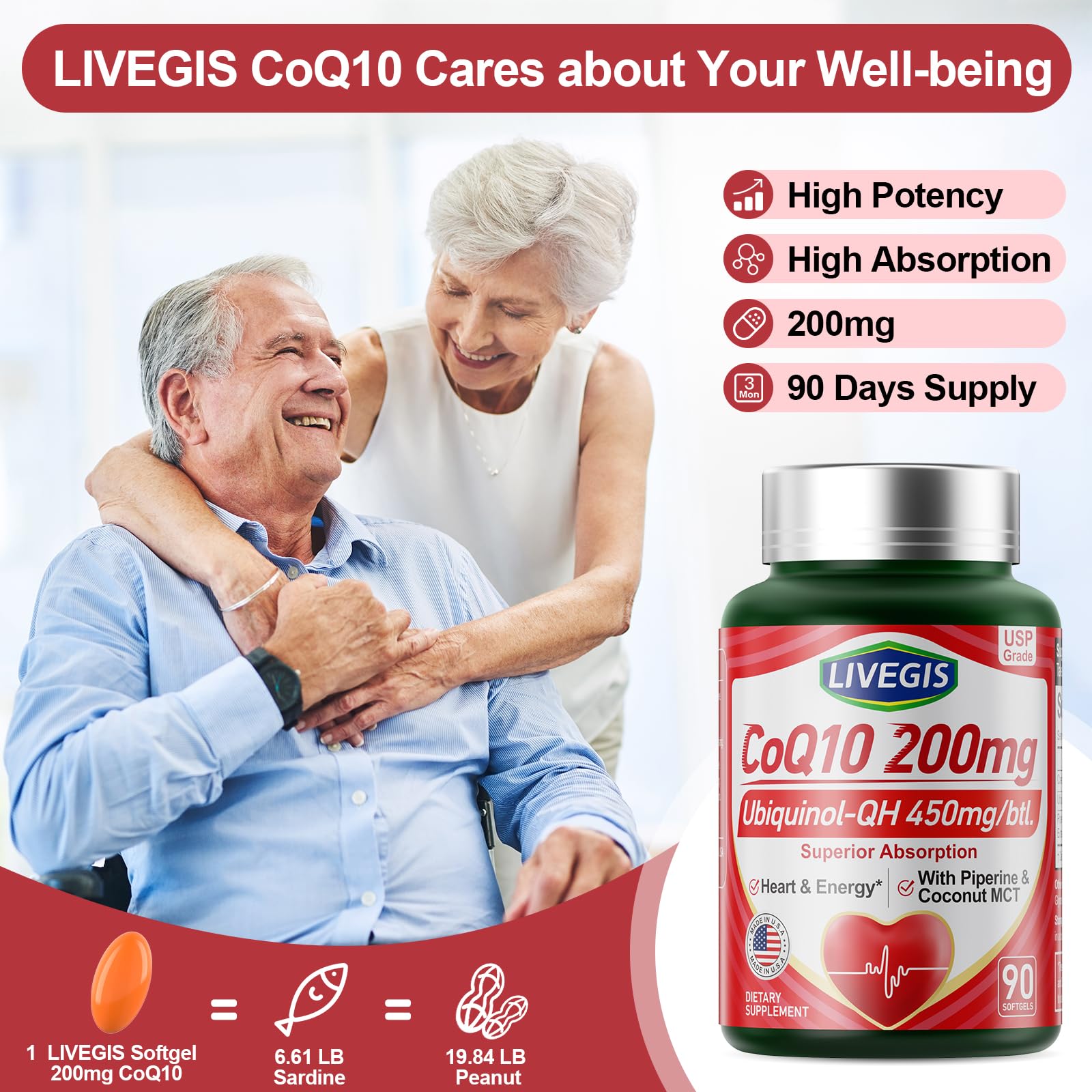 Pouring softgels from the bottle demonstrates easy daily intake.