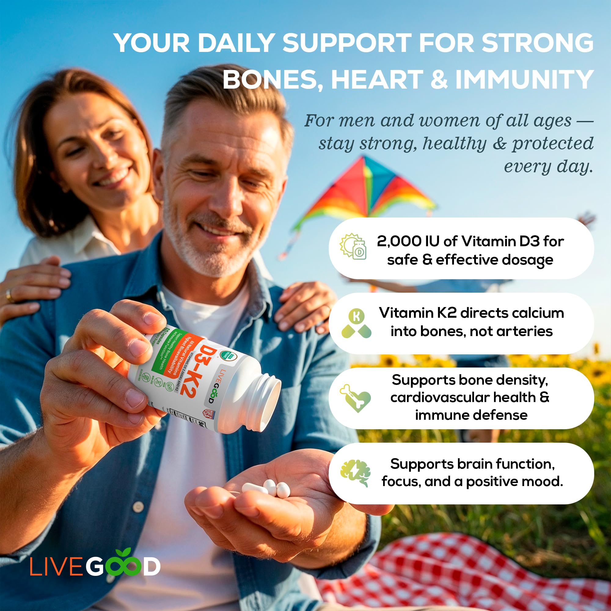 LIVEGOOD etiqueta con información nutricional y transparencia de ingredientes