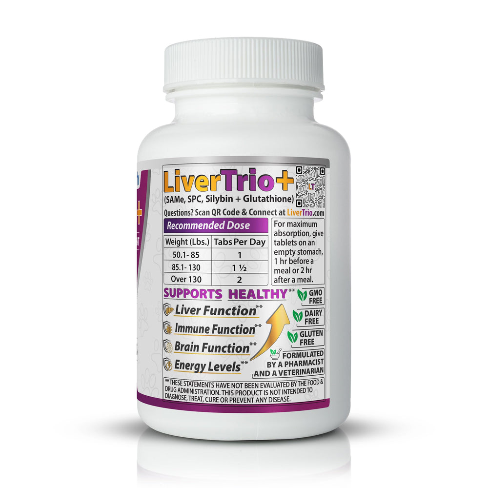 primer plano de textura de tableta LiverTrio+ resalta formulación masticable
