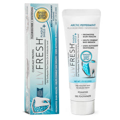LIVFRESH envase frontal mostrando Arctic Peppermint y frescura duradera