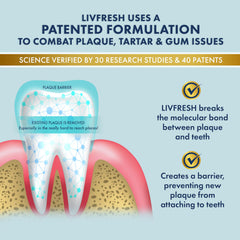 LIVFRESH gel en uso durante cepillado, mejora la higiene diaria