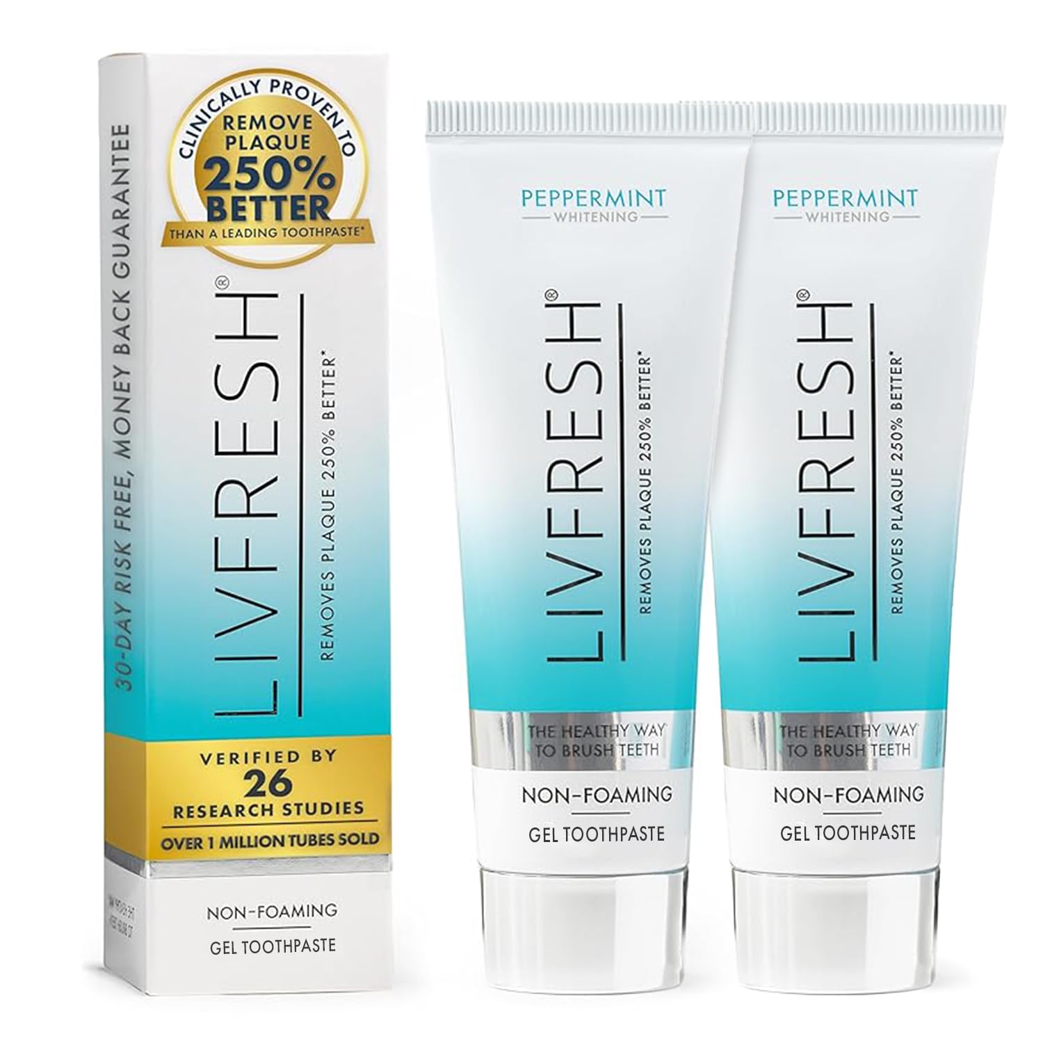 LIVFRESH envase frontal mostrando diseño y frescor menta