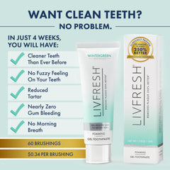 LIVFRESH primer plano sabor wintergreen ofreciendo frescura