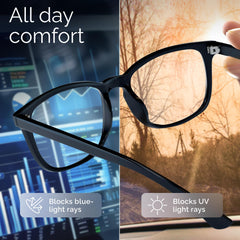 livho gafas sobre mesa de trabajo mostrando adaptación a oficina