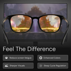 livho persona jugando con las gafas puestas, reduce la fatiga en sesiones largas