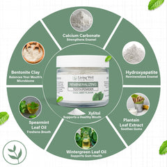 Living Well with Dr. Michelle persona aplicando polvo al cepillo para limpieza eficaz