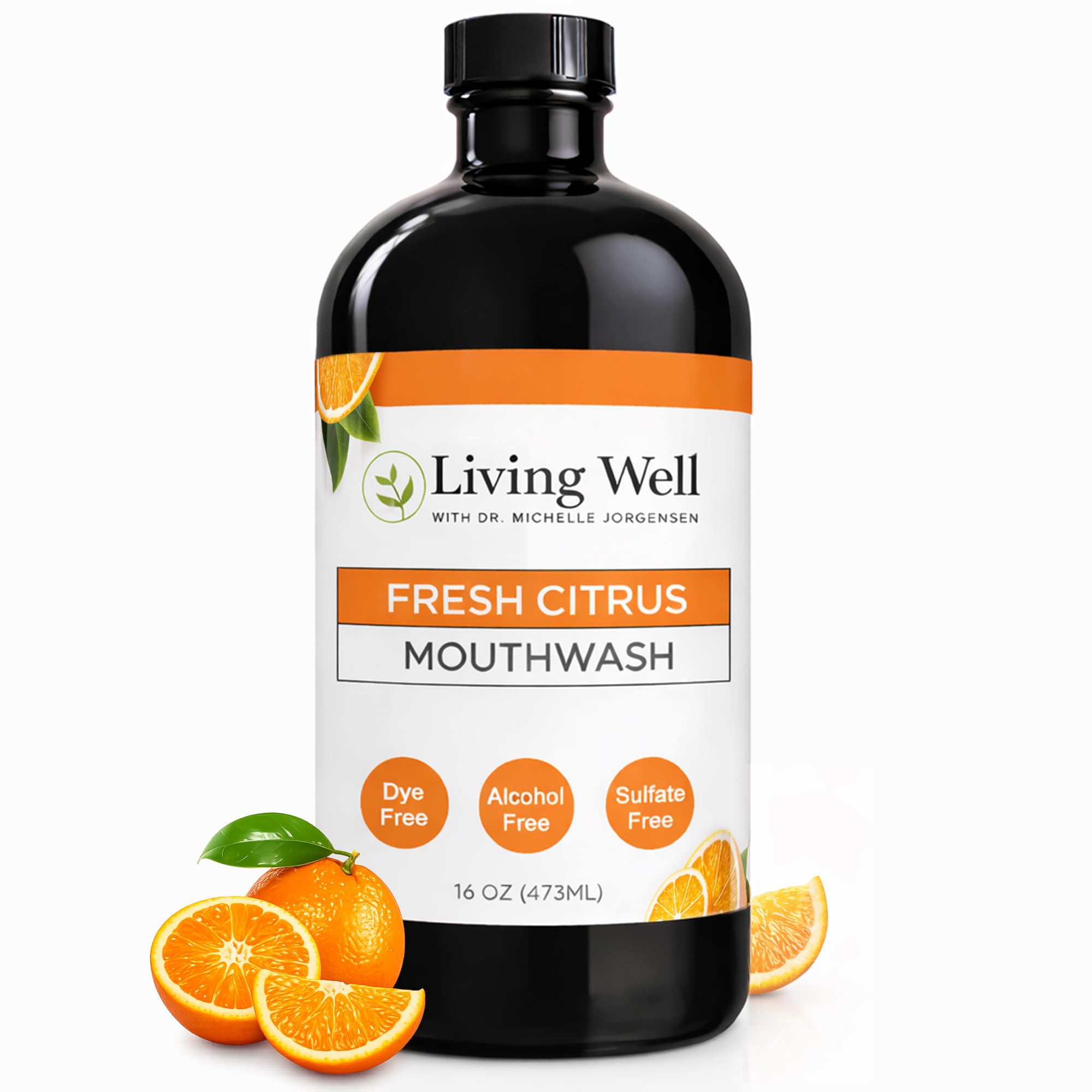 Living Well with Dr. Michelle frente del envase mostrando diseño y frescor