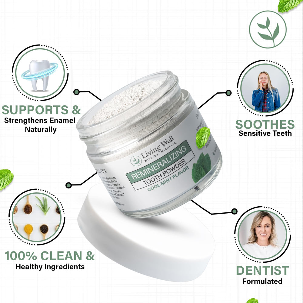 Living Well with Dr. Michelle etiqueta visible con ingredientes claros y beneficios saludables