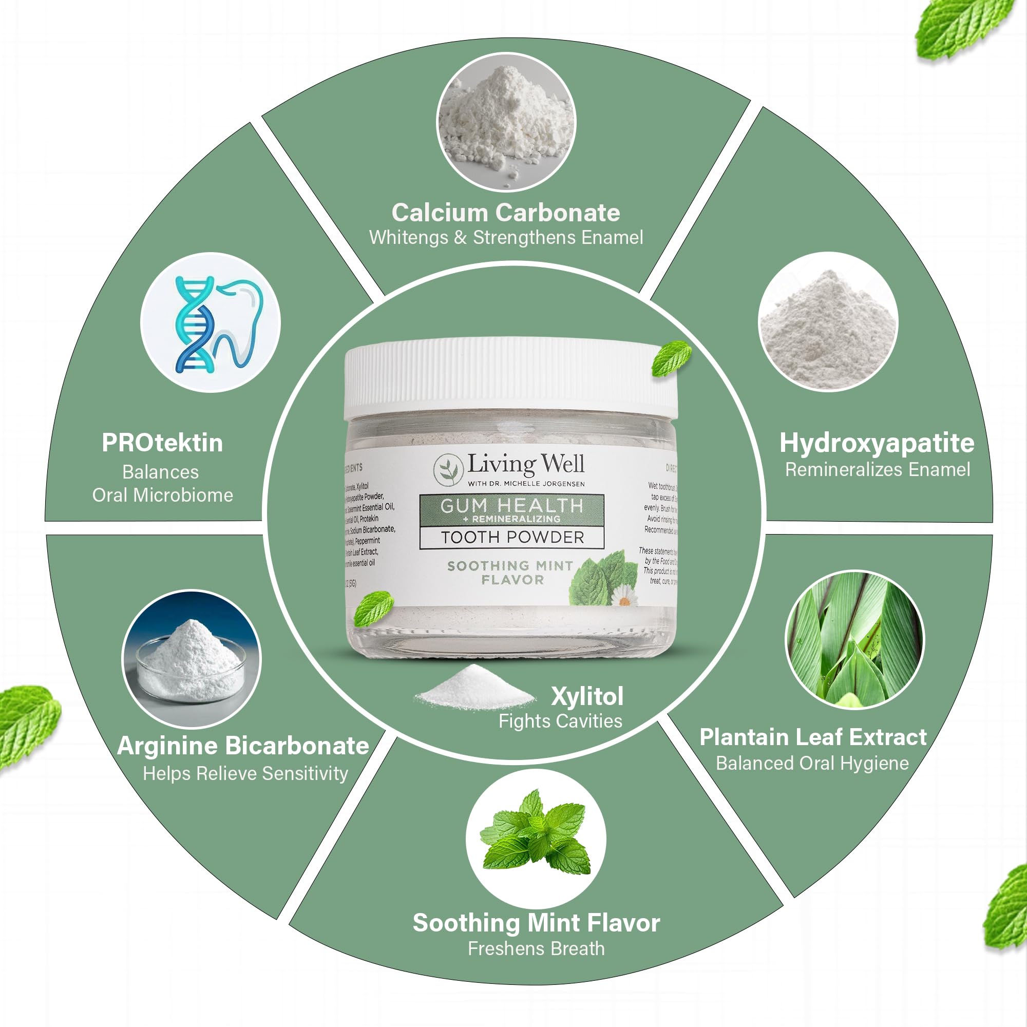 Living Well with Dr. Michelle persona cepillándose para higiene suave y confort