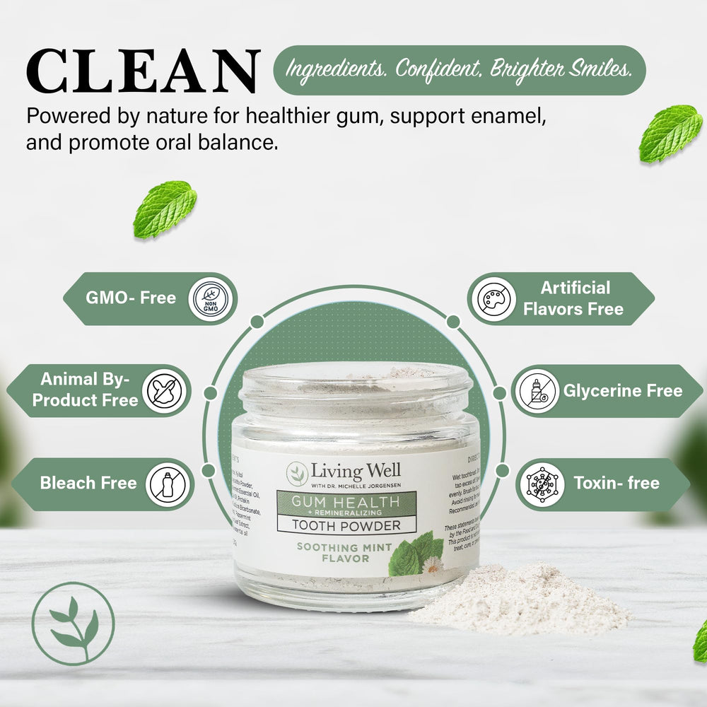 Living Well with Dr. Michelle primer plano de ingredientes mostrando fórmula mineral