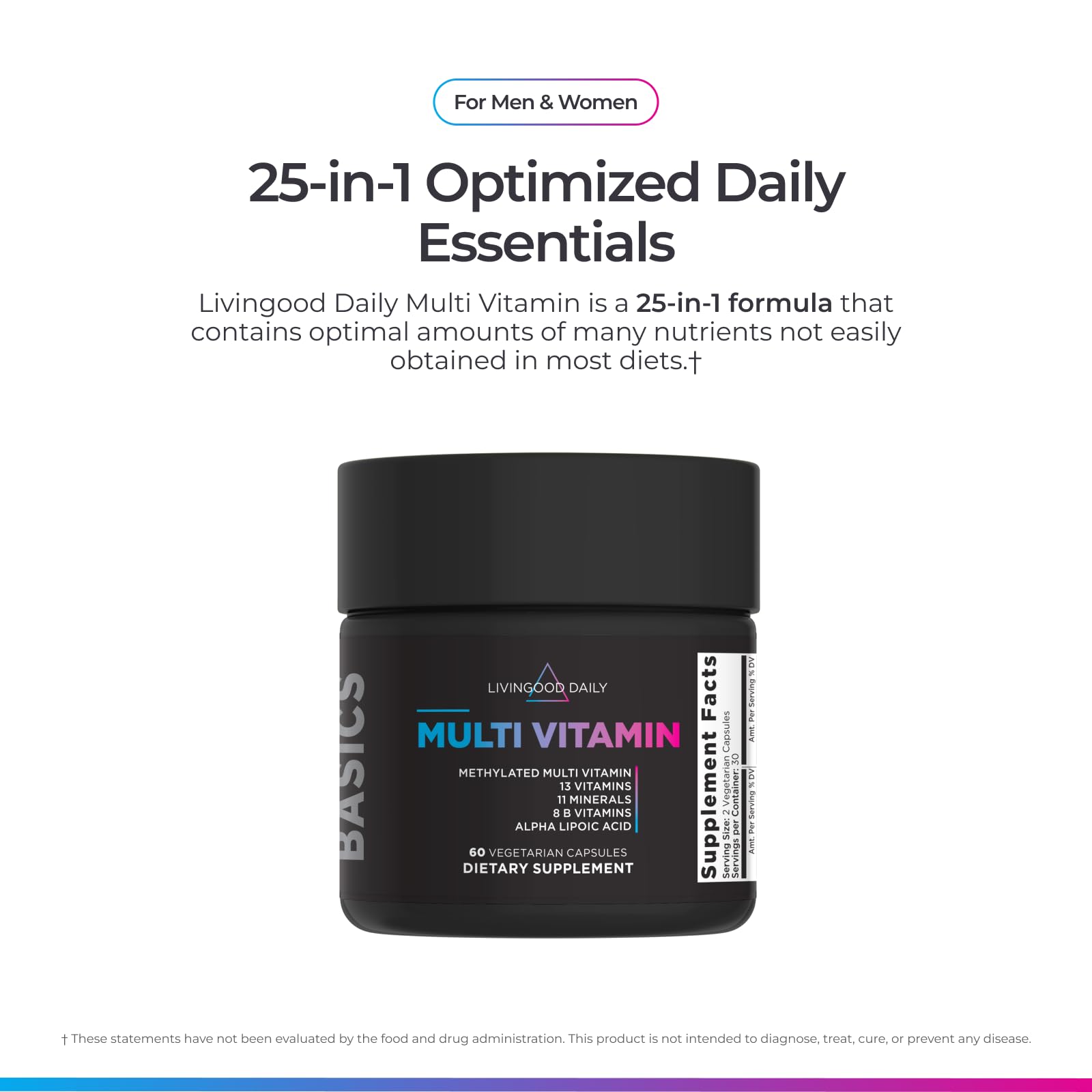 Livingood Daily etiqueta de ingredientes destacando nutrientes clave y claridad